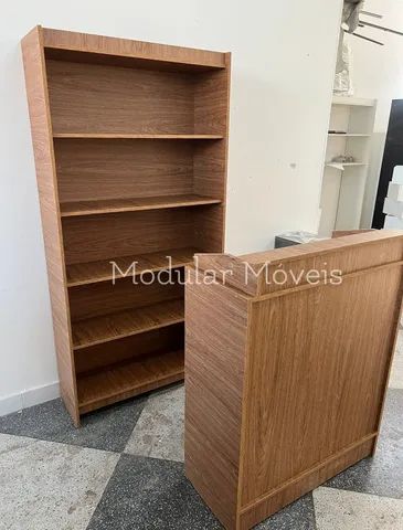 Balcão Caixa + Prateleiras - Amadeirado 100% MDF - Foto 2