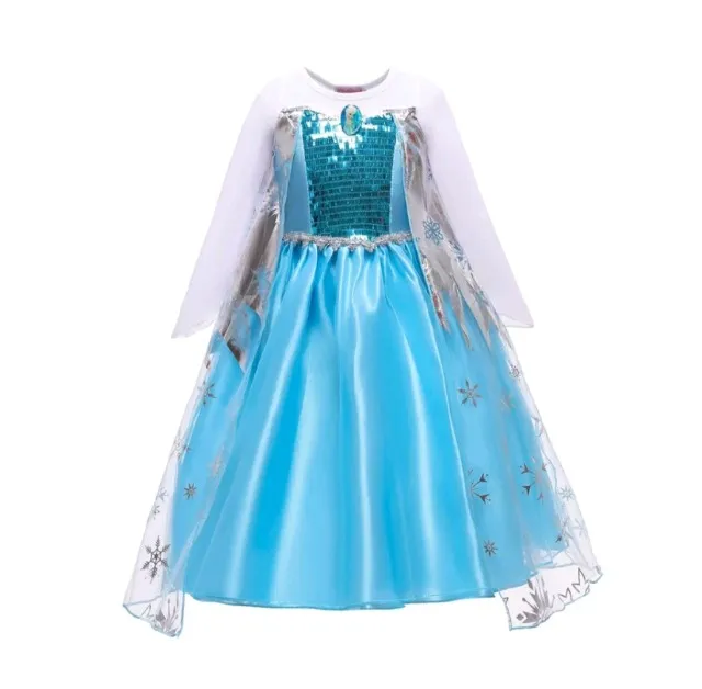 Vestido Frozen Elsa Azul Serenity Infantil Festa Capa