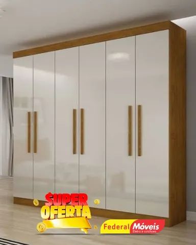 Guarda Roupa 6 Portas 2 Gavetas Super Lindo Fazemos Entrega
