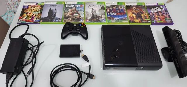 XBOX 360 + Kinect + Hd + 1 controle sem fio e 7 jogos - Consoles