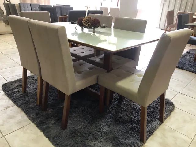 Mesa 6 cadeiras madeira maciça  - Foto 5