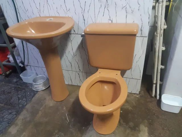 Conjunto de vaso acoplado com+ lavatório+ coluna  - Foto 6