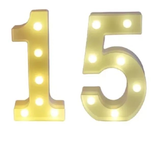 Luminaria Led Decorativa Número 15 Festa Debudante