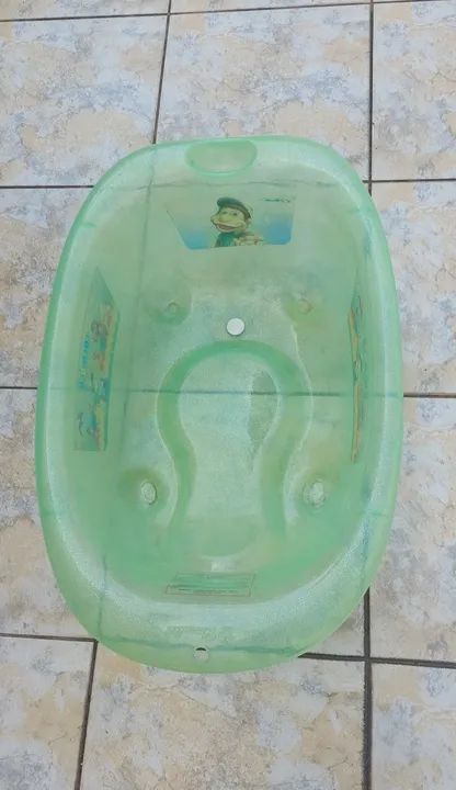 Banheira bebê criança hércules cocorico portátil usado  - Foto 3