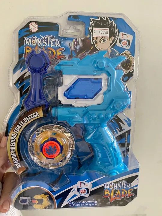Pião Monster Blade de Metal Pica Pau -Com Lançador Beyblade Loja Coimbra Computadores  - Foto 2