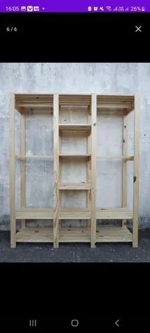 Arara de Palete. Teles Móveis rústicos de Pallet, Pallets e pinus. - Foto 2
