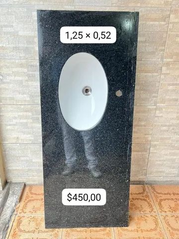 Pia mármore com cuba de banheiro (entrego)