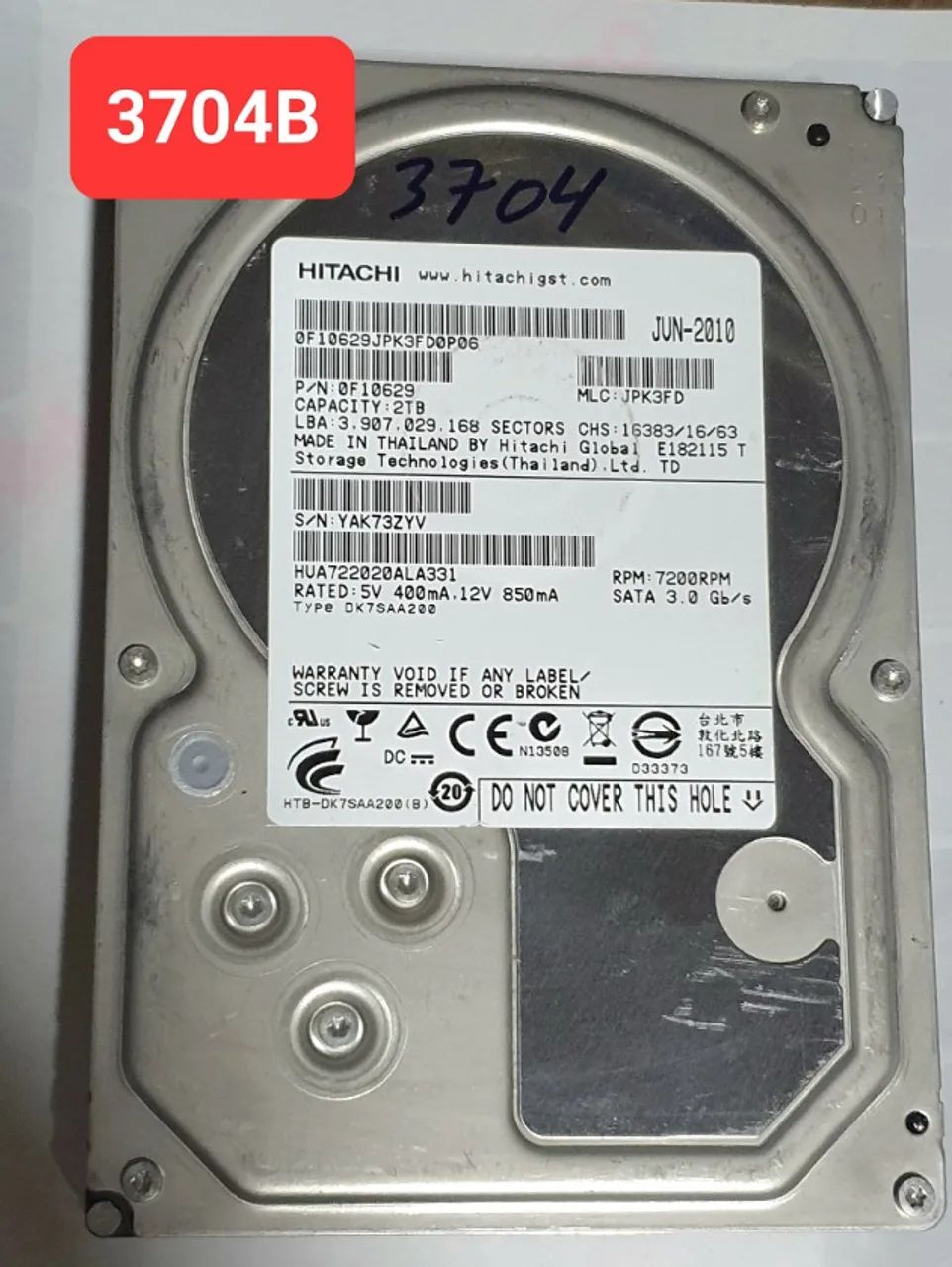 Placa Hd 2 Tb Hua722020ala331 - Cod. 3704b