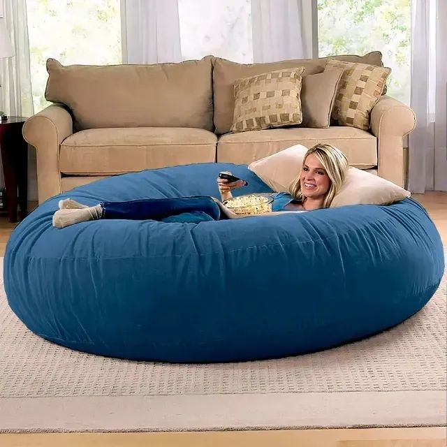 Puff Gigante Redondo140x20 Sem Enchimento Suede Premium Linha Gold - Foto 2