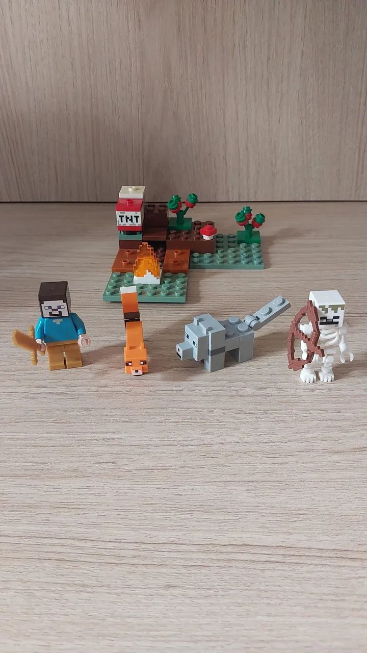 Lego Minecraft Aventura em Taiga 21162 Brinquedos e Jogos