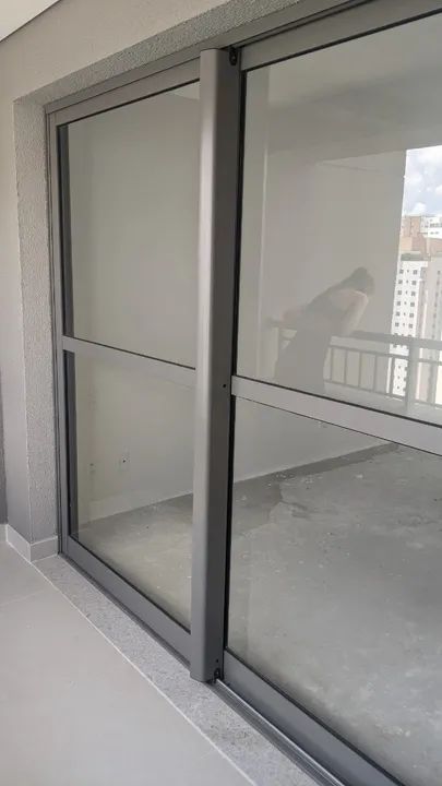 Porta de correr ANTI RUIDO em alumínio (caixilho, trilho e 2 folhas de vidro) NOVO - Foto 4