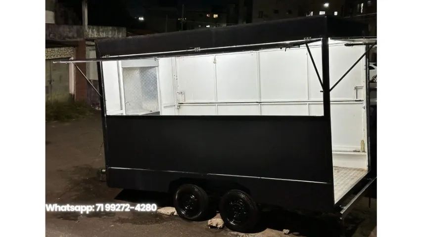 Food Truck Trailer Dois Eixos (Treiler de ACM que pode ser Adesivado)  - Foto 3