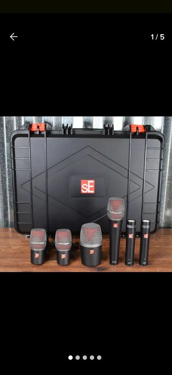 Kit de Microfones V Pack Club  SE Eletronics   para bateria  
