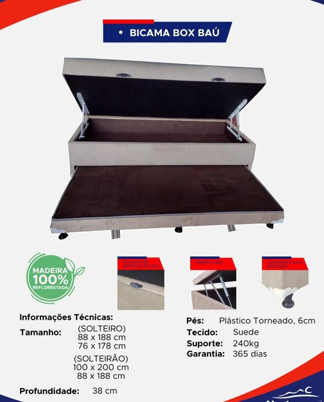 Bicama Box Baú ( Entrega Grátis) - Foto 5