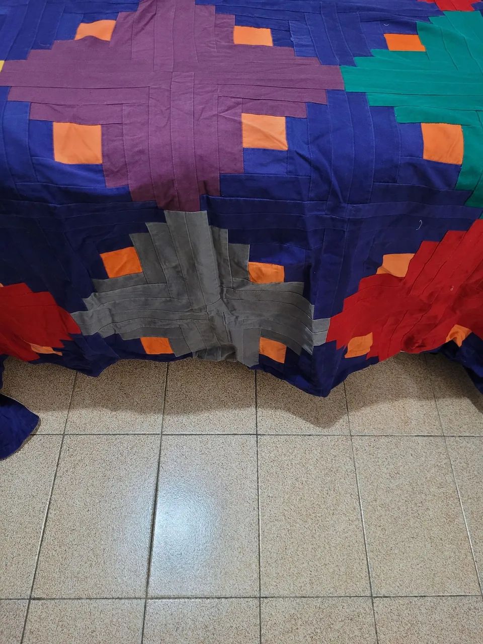 Colcha Artesanal Patchwork Colorida - Foto 4