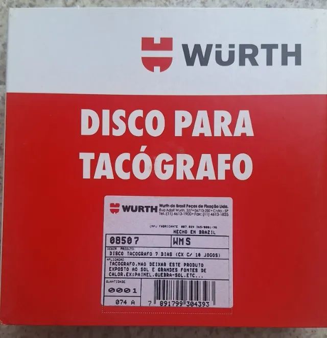 Kit 3 Caixas Discos Tacógrafo - 125 Km - Wurth  - Foto 5