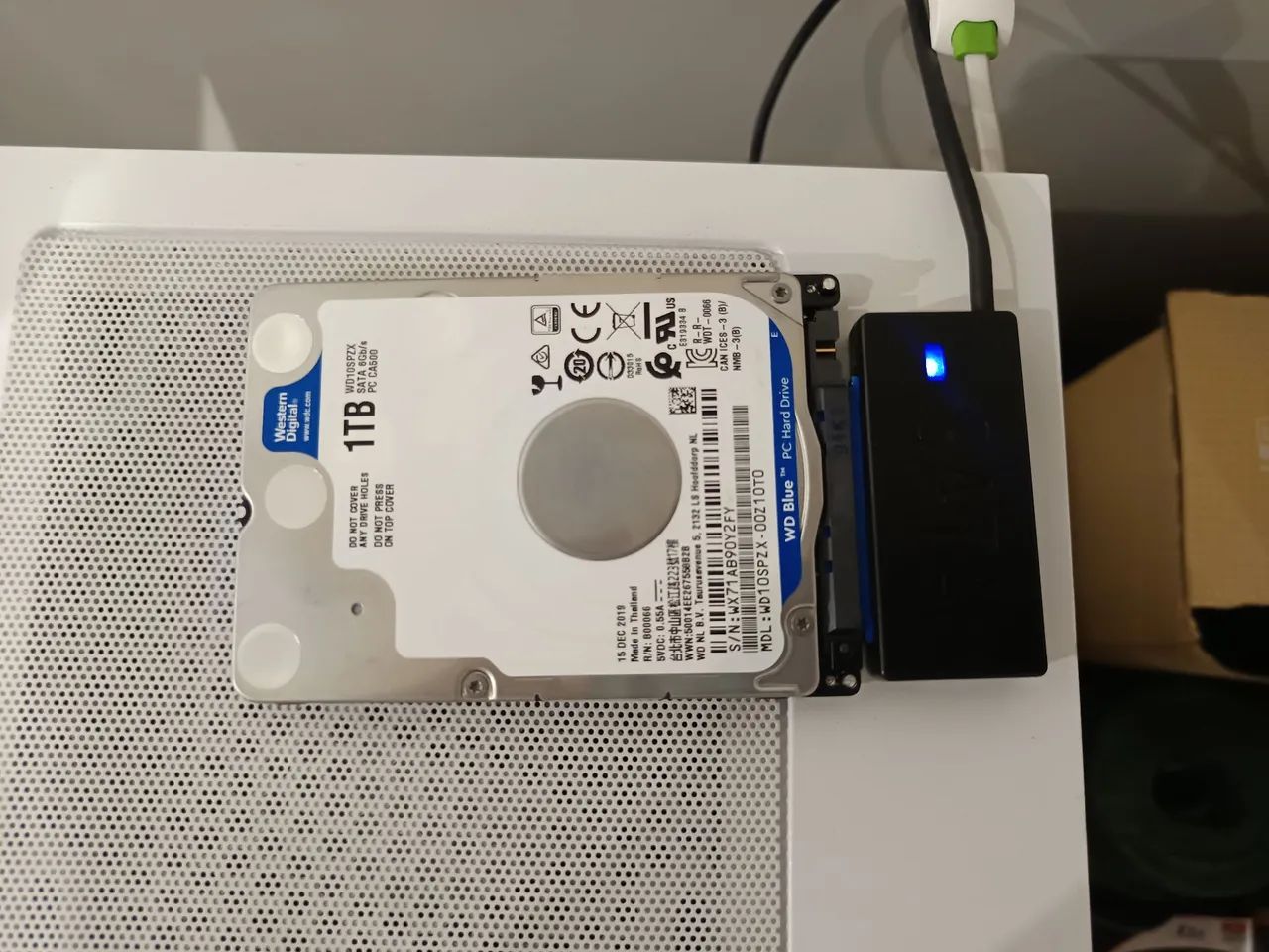 HD Externo WD Blue 1TB com adaptador USB