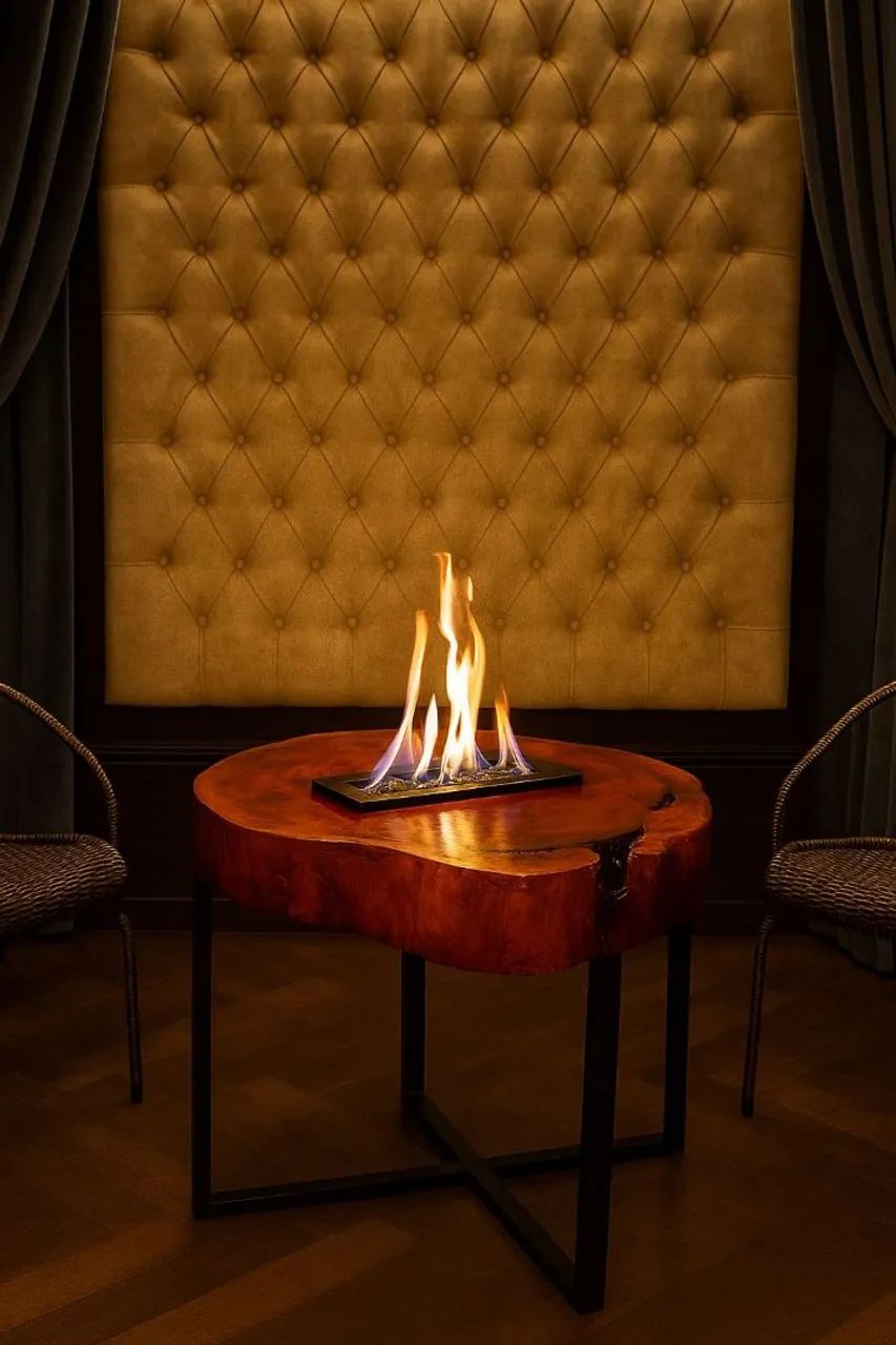 Mesa de centro com lareira 