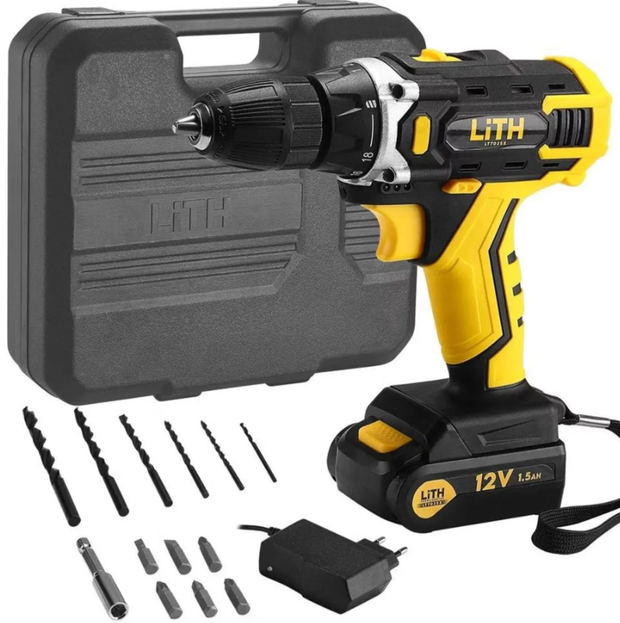 Furadeira/Parafusadeira a Bateria LITH 12V com Acessórios