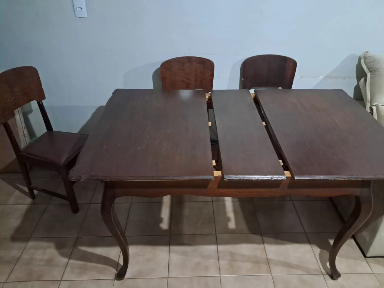 Mesa de Jantar extensível em Madeira antiguidade