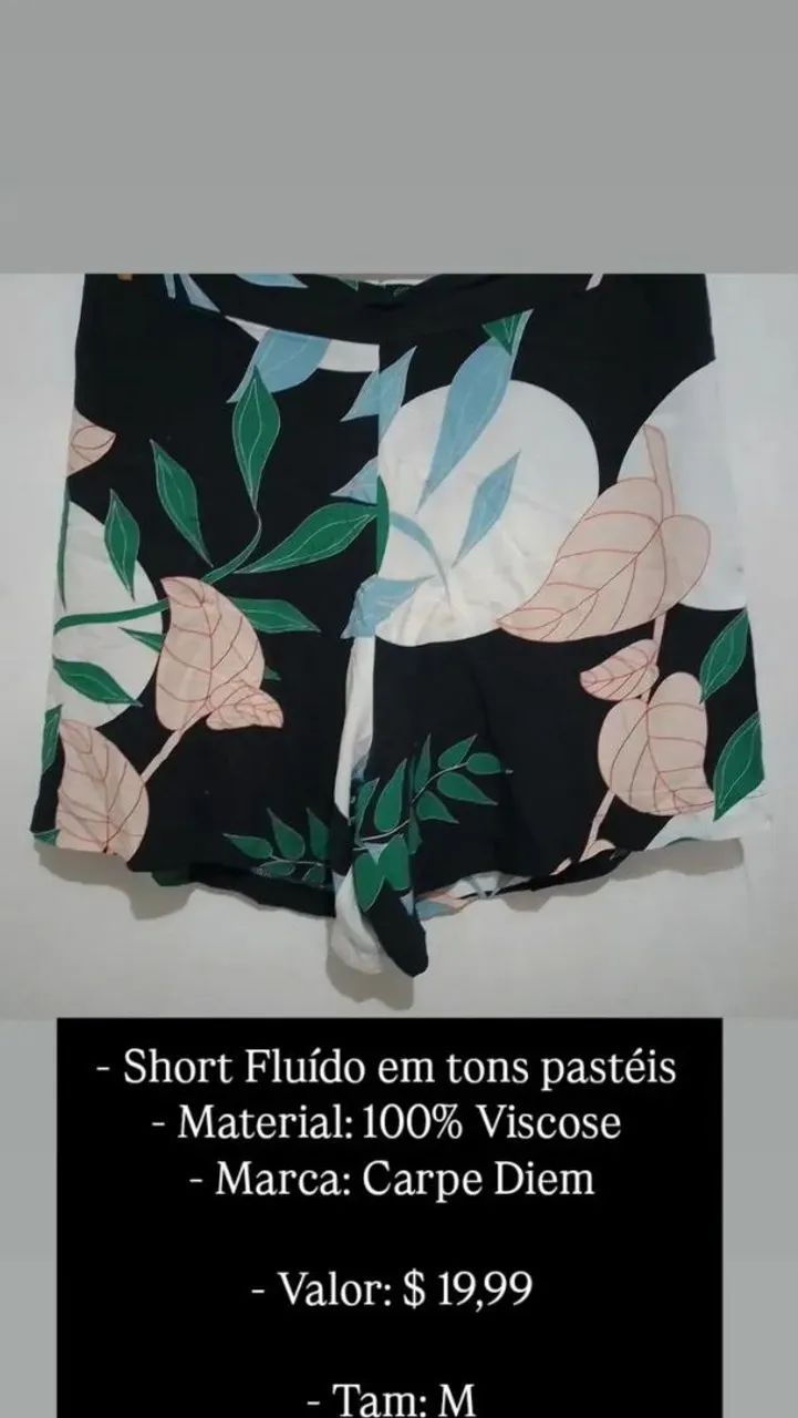 Short Fluído Carpe Diem Floral