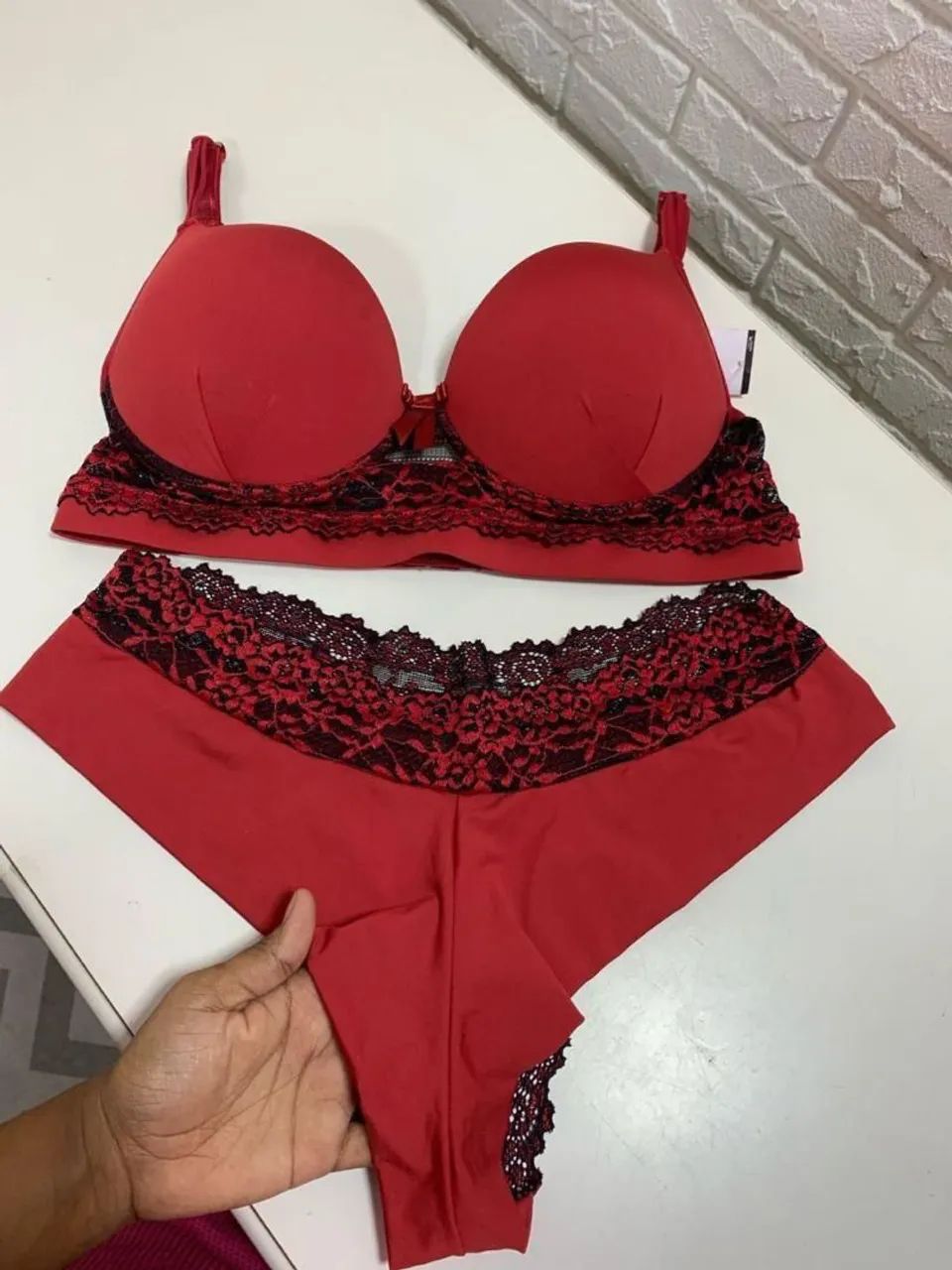 Conjunto de lingerie rosa plus size - Foto 5