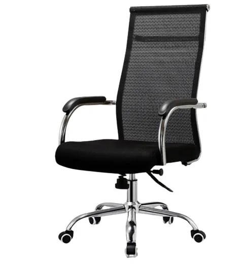 Cadeira PRESIDENTE TELA de Escritório Ergonômica Preta com Rodas