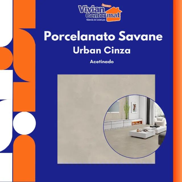 Porcelanato Urban Cinza 72x72cm A Savane