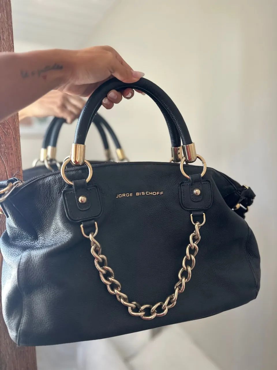Bolsa de mão preta Jorge Bischoff