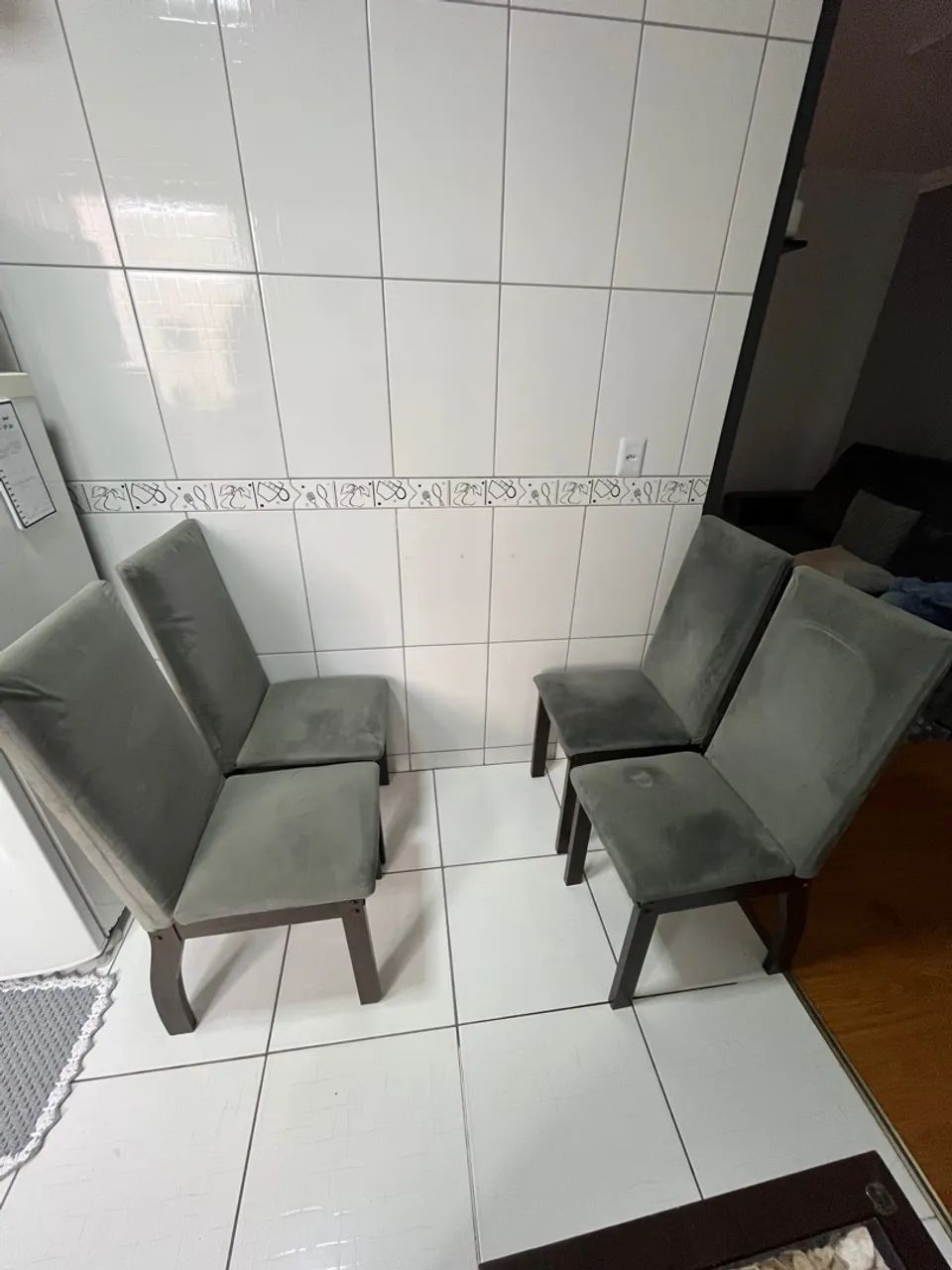 Conjunto de 4 Cadeiras de Jantar Estofadas