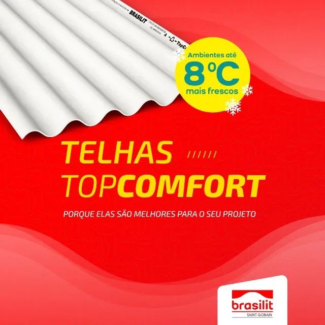 Telha de Fibrocimento TopComfort Ondulada 110x244cm 5mm Brasilit - Foto 3