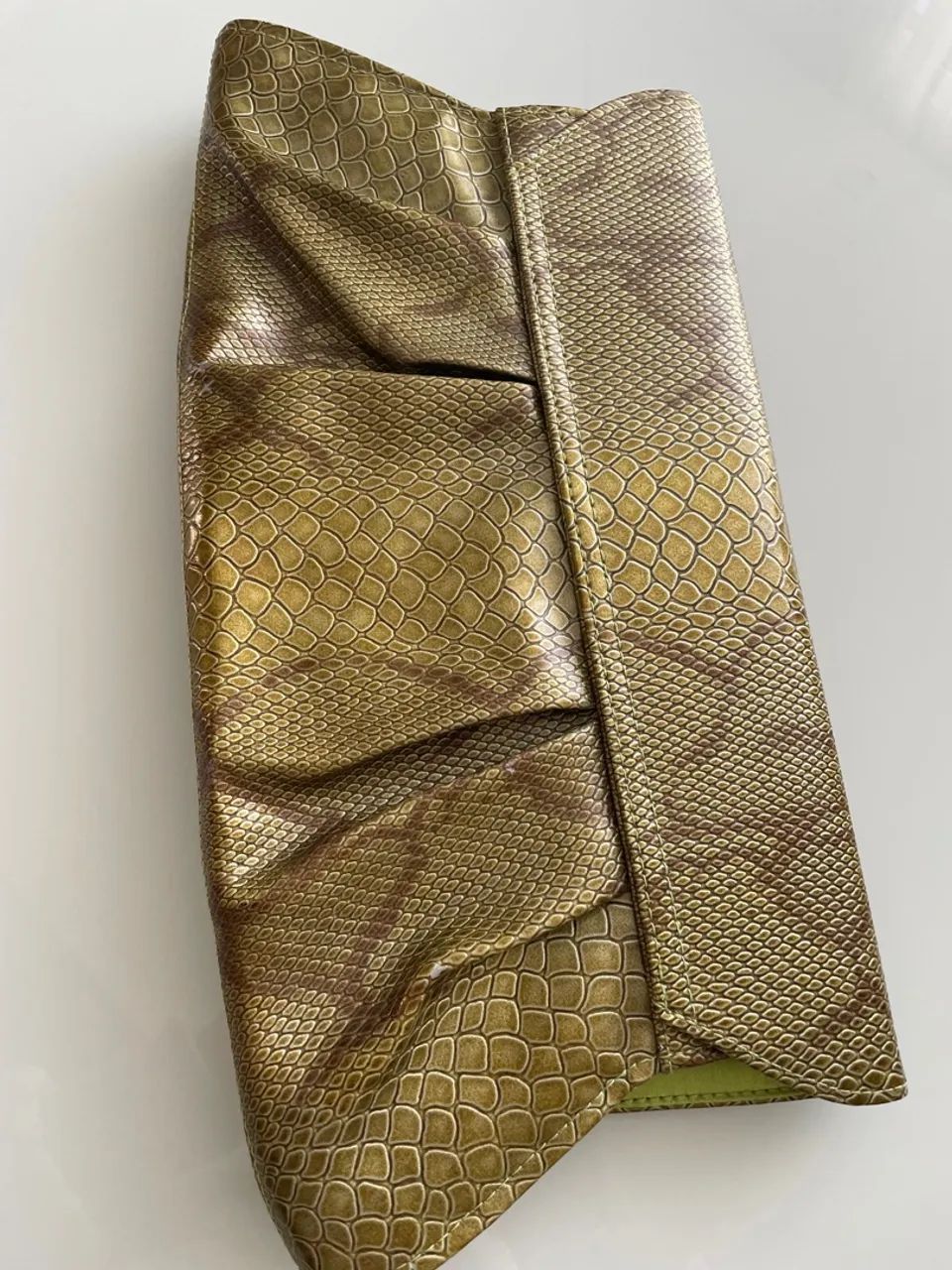 Bolsa Clutch Verde com Corrente - Foto 4