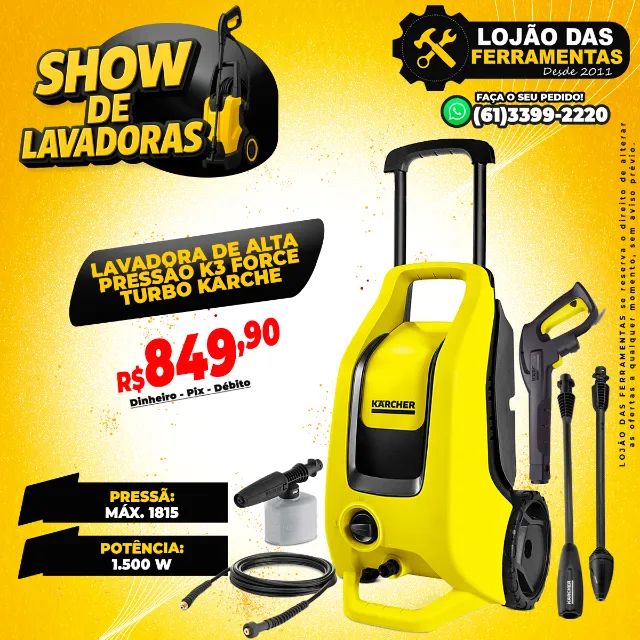 Lavadora de Alta Pressão K3 Force Turbo Karcher
