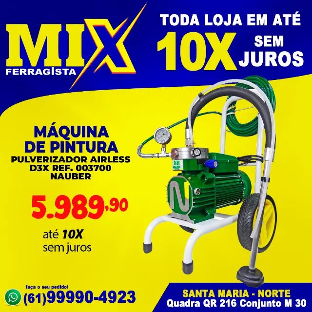 Máquina de Pintura Pulverizador AirLess D3X REF. 003700 NAUBER