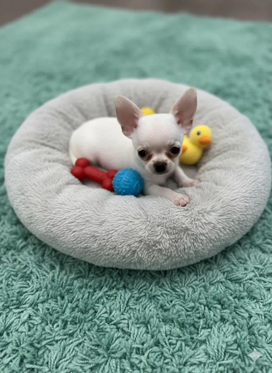 Chihuahua branco. Alegria garantida.!