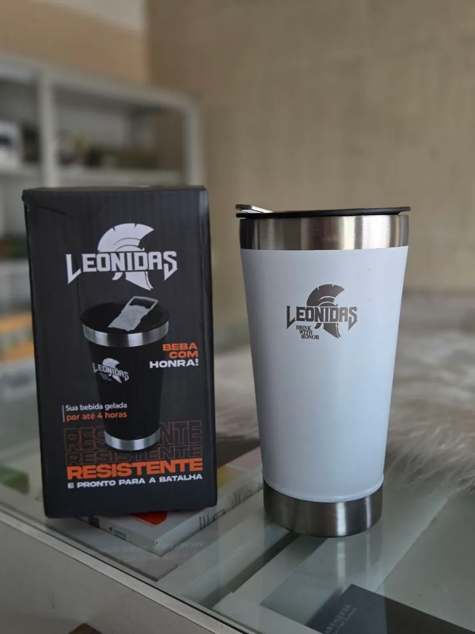 Caneca Térmica Leonidas - 473ml - Resistente e Pronta para a Batalha!