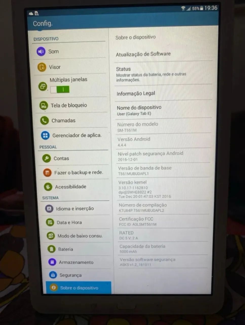 Tablet Samsung -  Galaxy Tab E - com fonte e cartão SD - Foto 6