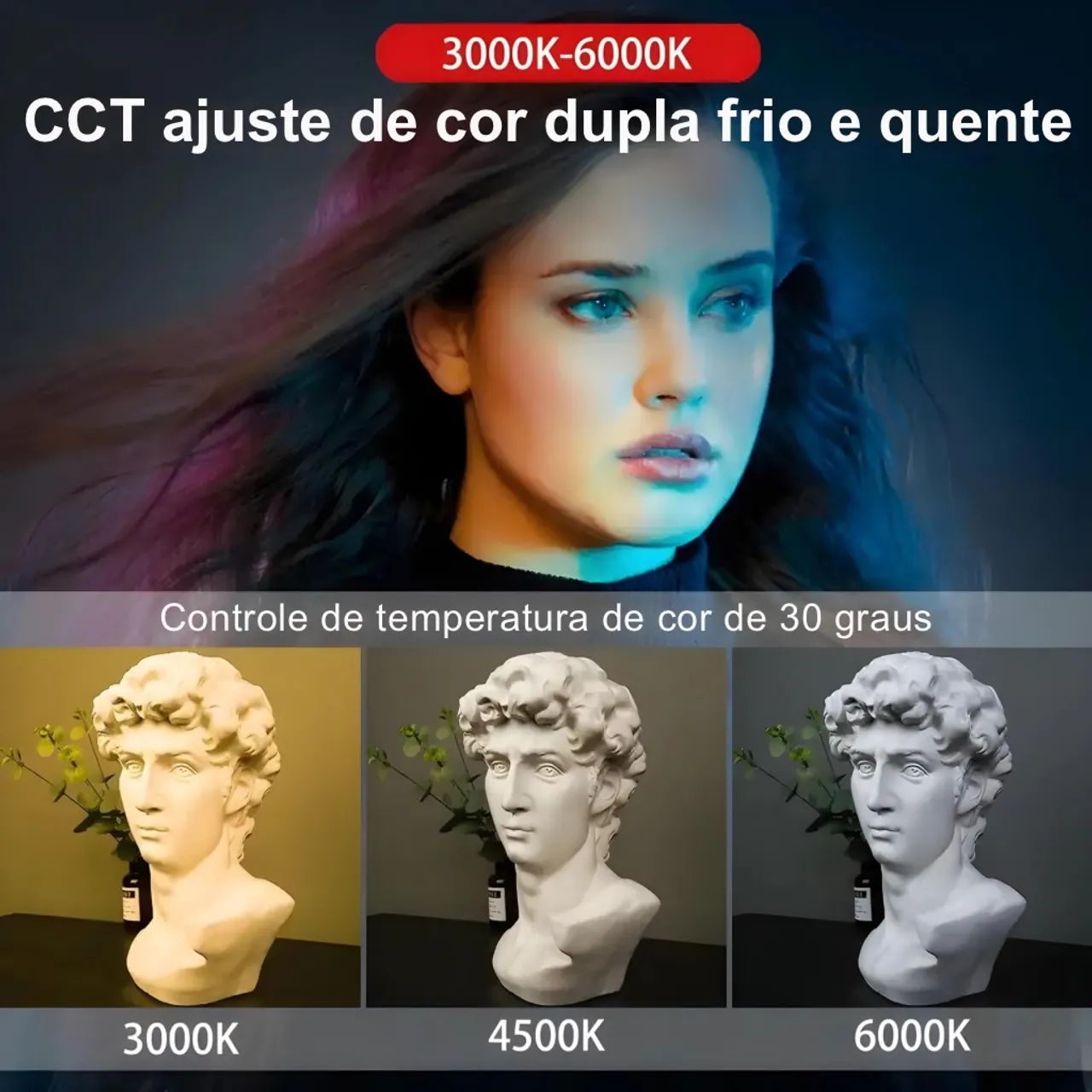 Bastão de Led Profissional Luxceo Q508A com 10w potência e Autonomia de até 3h Original - Foto 3