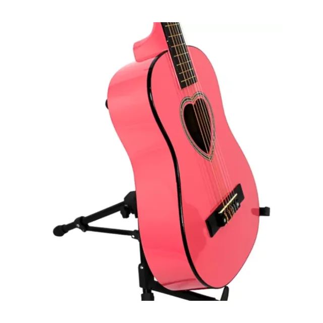 Violão Acústico Coração Rosa De Nylon 1/2 Pink Heart Myth - Foto 2