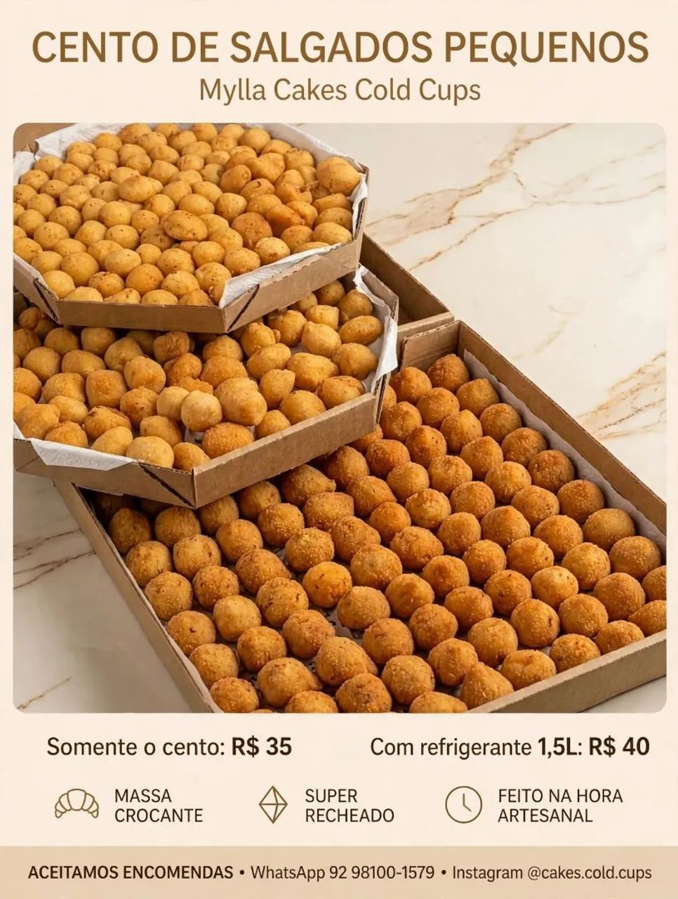 Cento de salgado 