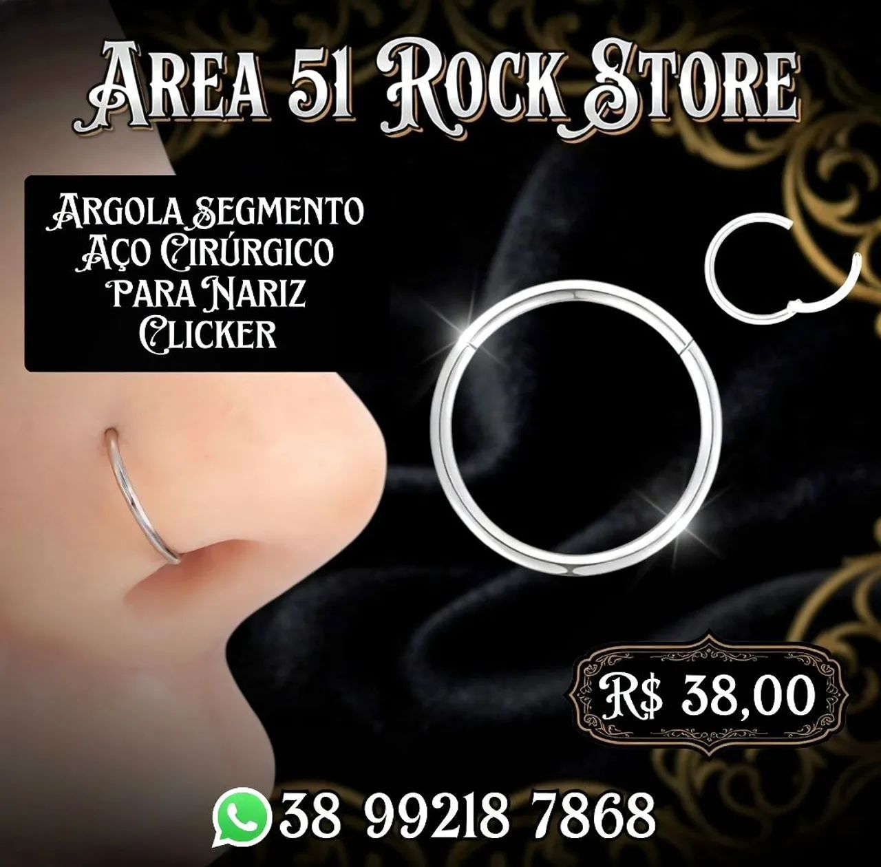Piercing Nariz argola segmento fina ( preço unidade)  - Foto 5