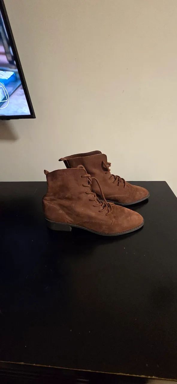 bota coturno arezzo marrom 38 - Foto 3
