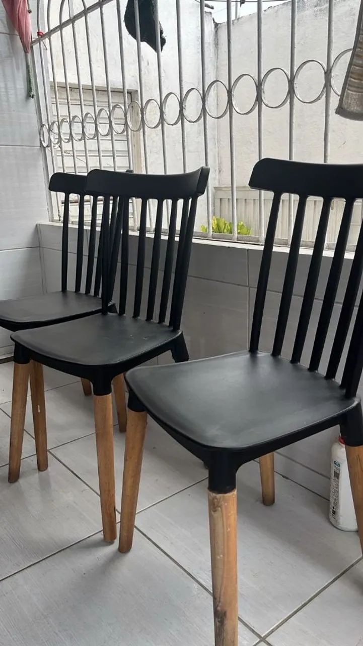 6 cadeiras de mesa, cor preta - Foto 2
