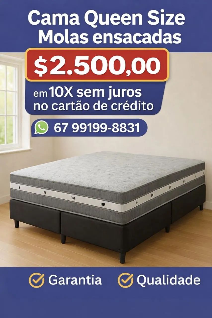 Cama Queen molas ensacadas garantia preço de fábrica 