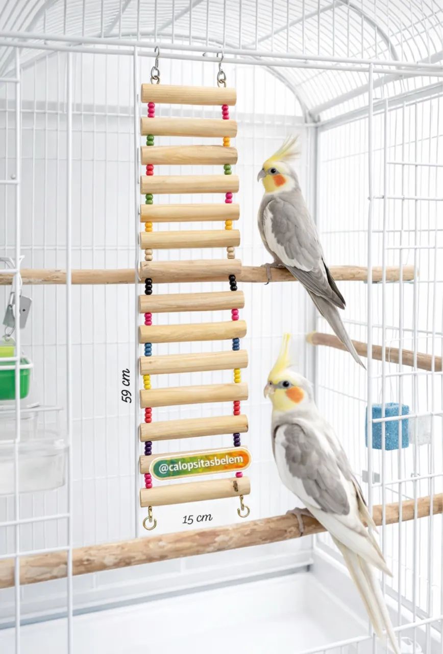 Escada de madeira para gaiola de aves  - Foto 3