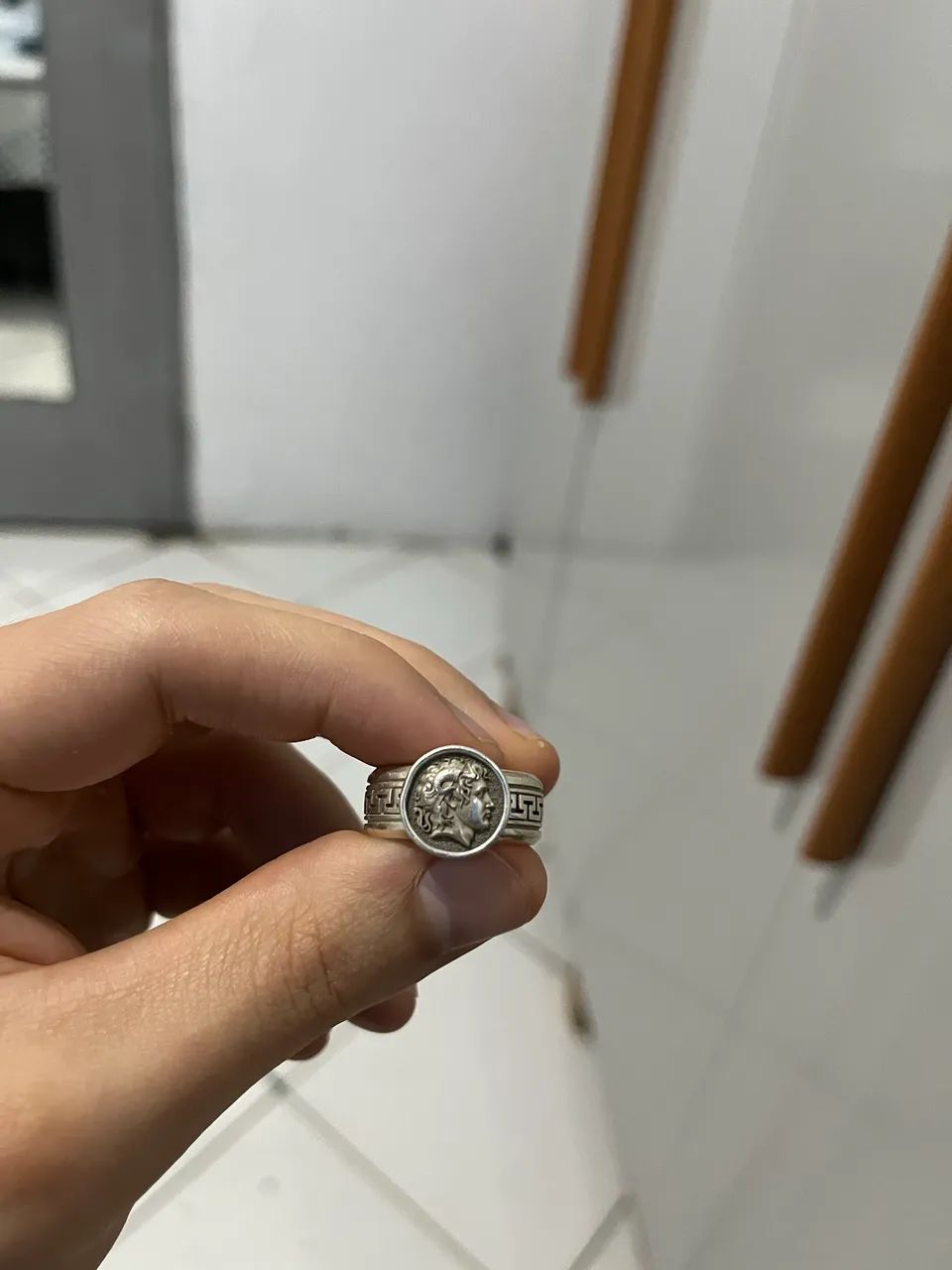 Anel de prata maciça Alexandre o Grande  - Foto 4