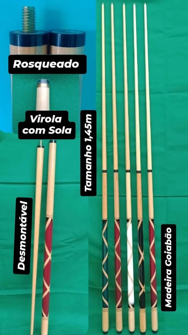 Sinuca -Taco desmontável(Rosca) - Foto 4