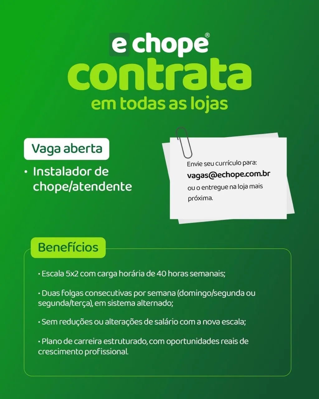 VAGA PARA ENTREGADOR