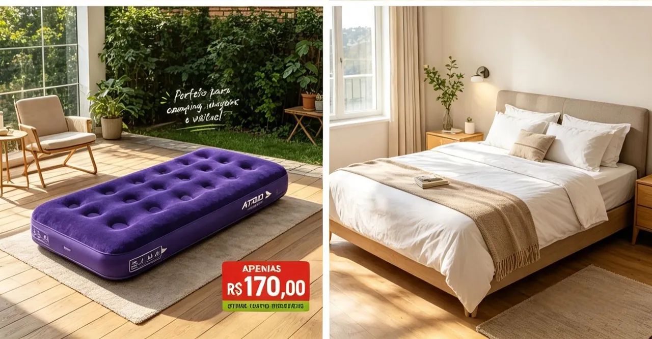 Colchão Inflável para Viagem e Visitas - Foto 5