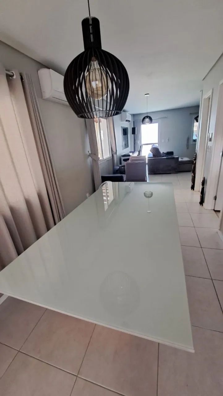 Mesa para Sala de Jantar 220 cm x 110 cm MDP / Vidro Off White - Foto 3